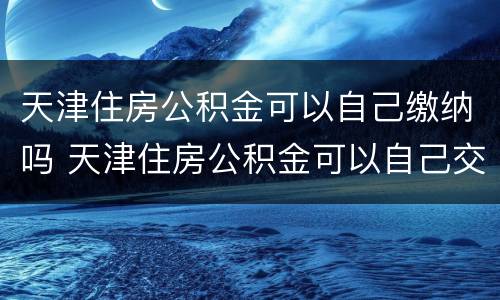 天津住房公积金可以自己缴纳吗 天津住房公积金可以自己交吗