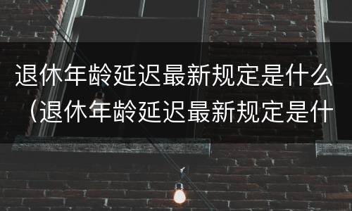 退休年龄延迟最新规定是什么（退休年龄延迟最新规定是什么时间）