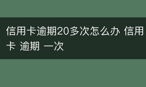 信用卡逾期20多次怎么办 信用卡 逾期 一次