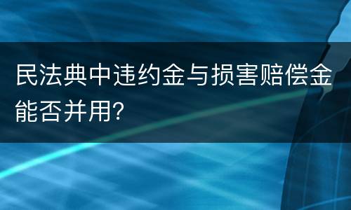 民法典中违约金与损害赔偿金能否并用？