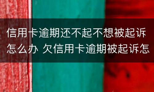 信用卡逾期还不起不想被起诉怎么办 欠信用卡逾期被起诉怎么办