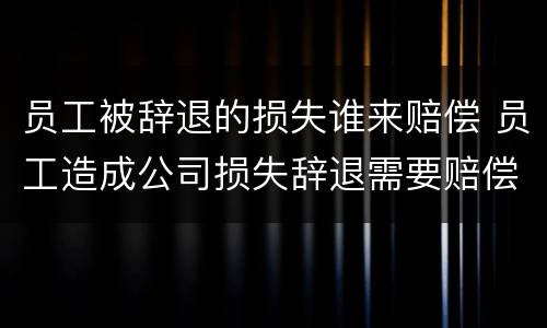 员工被辞退的损失谁来赔偿 员工造成公司损失辞退需要赔偿吗