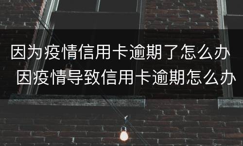 因为疫情信用卡逾期了怎么办 因疫情导致信用卡逾期怎么办