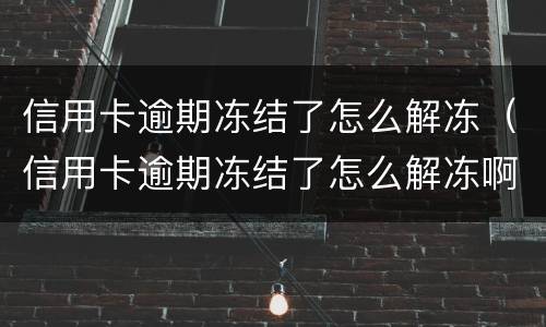 信用卡逾期冻结了怎么解冻（信用卡逾期冻结了怎么解冻啊）