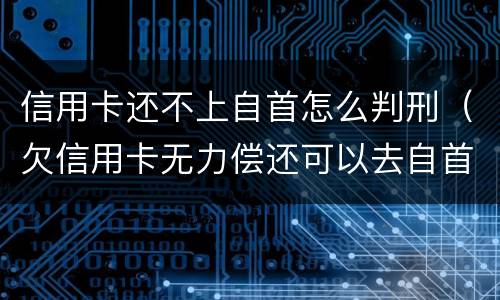 信用卡还不上自首怎么判刑（欠信用卡无力偿还可以去自首吗）