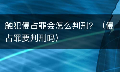 触犯侵占罪会怎么判刑？（侵占罪要判刑吗）