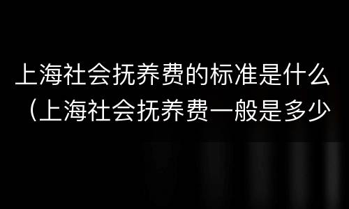 上海社会抚养费的标准是什么（上海社会抚养费一般是多少）