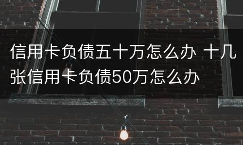 信用卡负债五十万怎么办 十几张信用卡负债50万怎么办