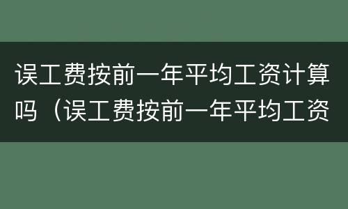 误工费按前一年平均工资计算吗（误工费按前一年平均工资计算吗）