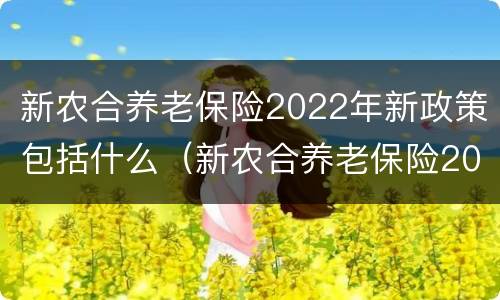 新农合养老保险2022年新政策包括什么（新农合养老保险2022年新政策包括什么项目）