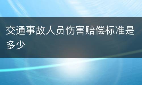 交通事故人员伤害赔偿标准是多少