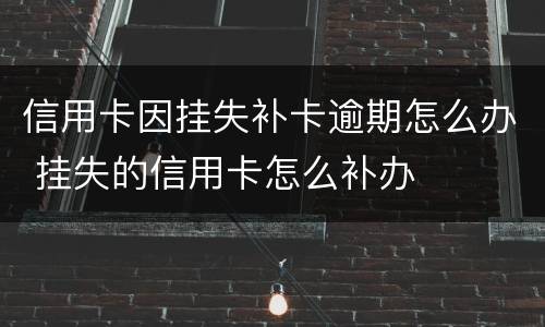 信用卡因挂失补卡逾期怎么办 挂失的信用卡怎么补办