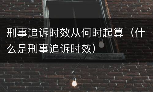 刑事追诉时效从何时起算（什么是刑事追诉时效）