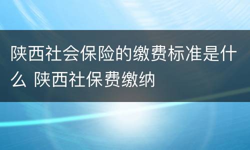 陕西社会保险的缴费标准是什么 陕西社保费缴纳