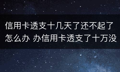 信用卡透支十几天了还不起了怎么办 办信用卡透支了十万没钱还了怎么办