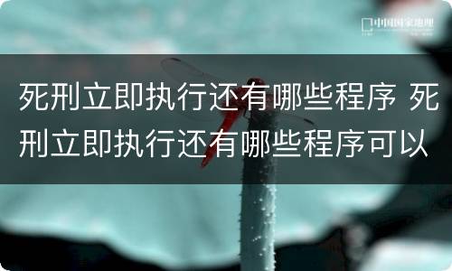 死刑立即执行还有哪些程序 死刑立即执行还有哪些程序可以执行