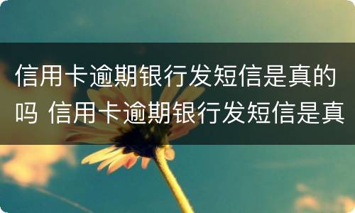 信用卡逾期银行发短信是真的吗 信用卡逾期银行发短信是真的吗吗