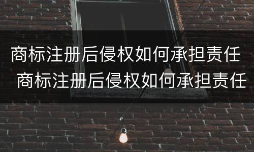 商标注册后侵权如何承担责任 商标注册后侵权如何承担责任呢