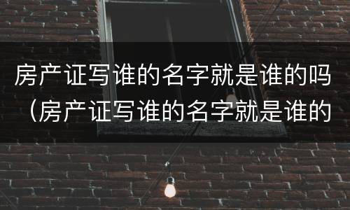 房产证写谁的名字就是谁的吗（房产证写谁的名字就是谁的吗怎么查）