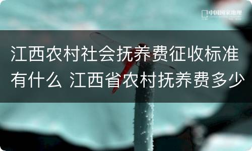 江西农村社会抚养费征收标准有什么 江西省农村抚养费多少钱