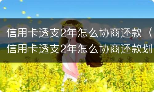 信用卡透支2年怎么协商还款（信用卡透支2年怎么协商还款划算）