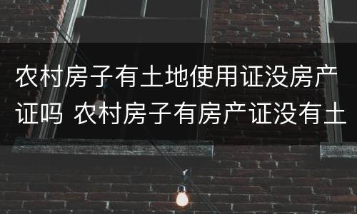 农村房子有土地使用证没房产证吗 农村房子有房产证没有土地使用证