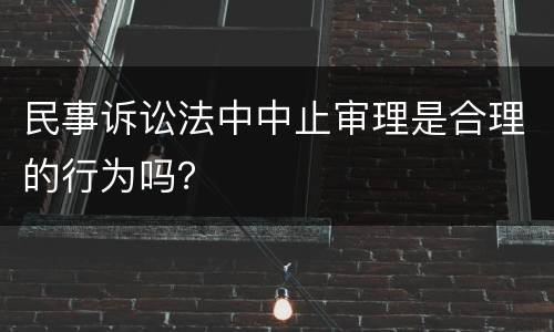 民事诉讼法中中止审理是合理的行为吗？