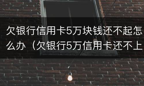 欠银行信用卡5万块钱还不起怎么办（欠银行5万信用卡还不上怎么办）