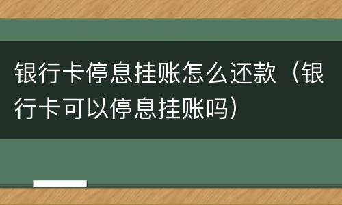 银行卡停息挂账怎么还款（银行卡可以停息挂账吗）