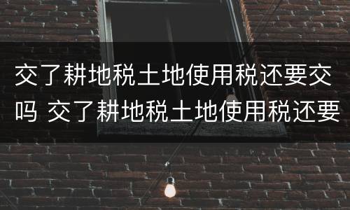 交了耕地税土地使用税还要交吗 交了耕地税土地使用税还要交吗现在