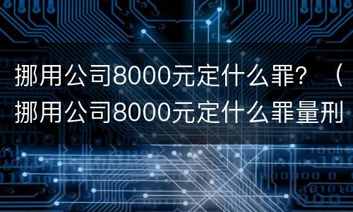 挪用公司8000元定什么罪？（挪用公司8000元定什么罪量刑）