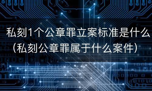 私刻1个公章罪立案标准是什么（私刻公章罪属于什么案件）