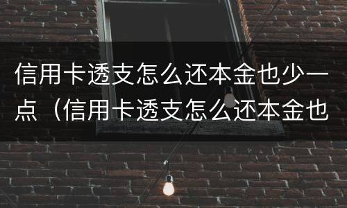 信用卡透支怎么还本金也少一点（信用卡透支怎么还本金也少一点呢）