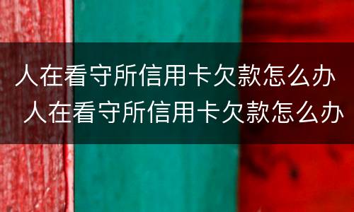 人在看守所信用卡欠款怎么办 人在看守所信用卡欠款怎么办理