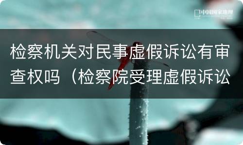 检察机关对民事虚假诉讼有审查权吗（检察院受理虚假诉讼案吗?）