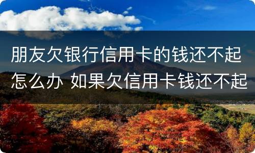 朋友欠银行信用卡的钱还不起怎么办 如果欠信用卡钱还不起怎么办