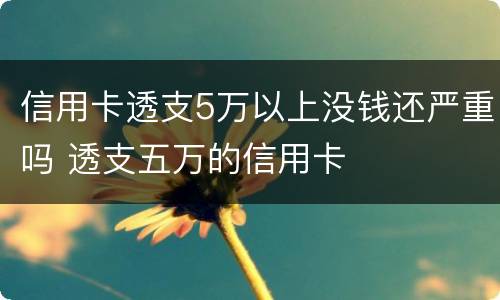 信用卡透支5万以上没钱还严重吗 透支五万的信用卡