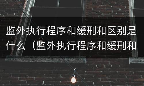 监外执行程序和缓刑和区别是什么（监外执行程序和缓刑和区别是什么意思）