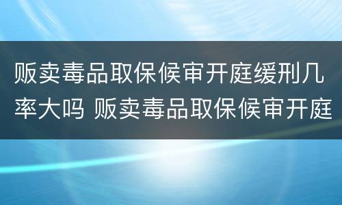 贩卖毒品取保候审开庭缓刑几率大吗 贩卖毒品取保候审开庭缓刑几率大吗知乎