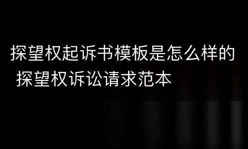 探望权起诉书模板是怎么样的 探望权诉讼请求范本