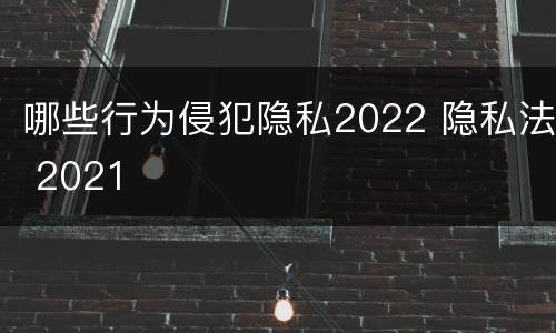 哪些行为侵犯隐私2022 隐私法 2021