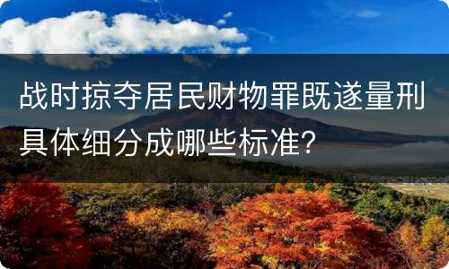 战时掠夺居民财物罪既遂量刑具体细分成哪些标准？