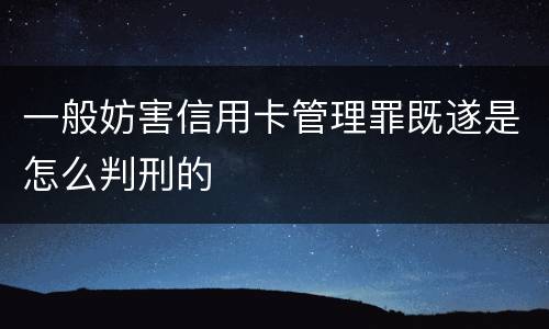 一般妨害信用卡管理罪既遂是怎么判刑的