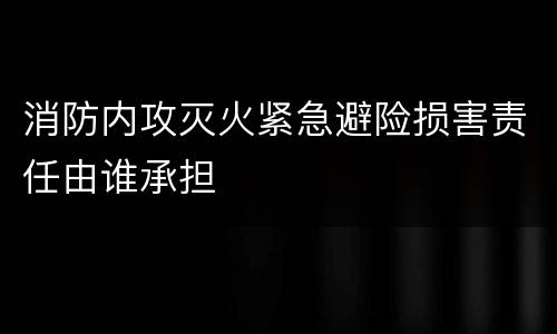 消防内攻灭火紧急避险损害责任由谁承担