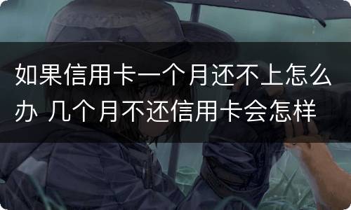 如果信用卡一个月还不上怎么办 几个月不还信用卡会怎样