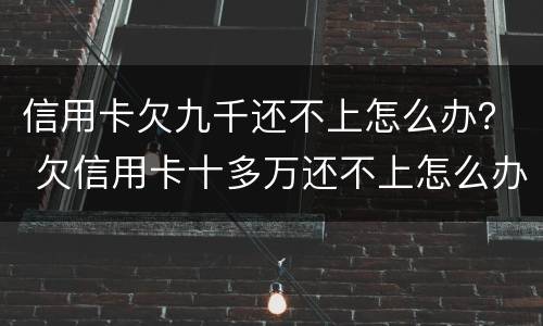 信用卡欠九千还不上怎么办？ 欠信用卡十多万还不上怎么办