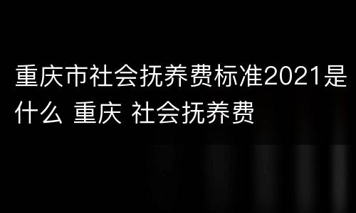 重庆市社会抚养费标准2021是什么 重庆 社会抚养费