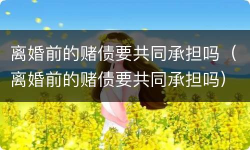 离婚前的赌债要共同承担吗（离婚前的赌债要共同承担吗）