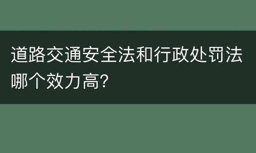 道路交通安全法和行政处罚法哪个效力高？