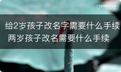 给2岁孩子改名字需要什么手续 两岁孩子改名需要什么手续